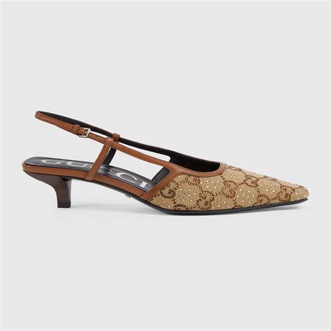 gucci pearl bow shoes|Gucci slingback shoes for women.